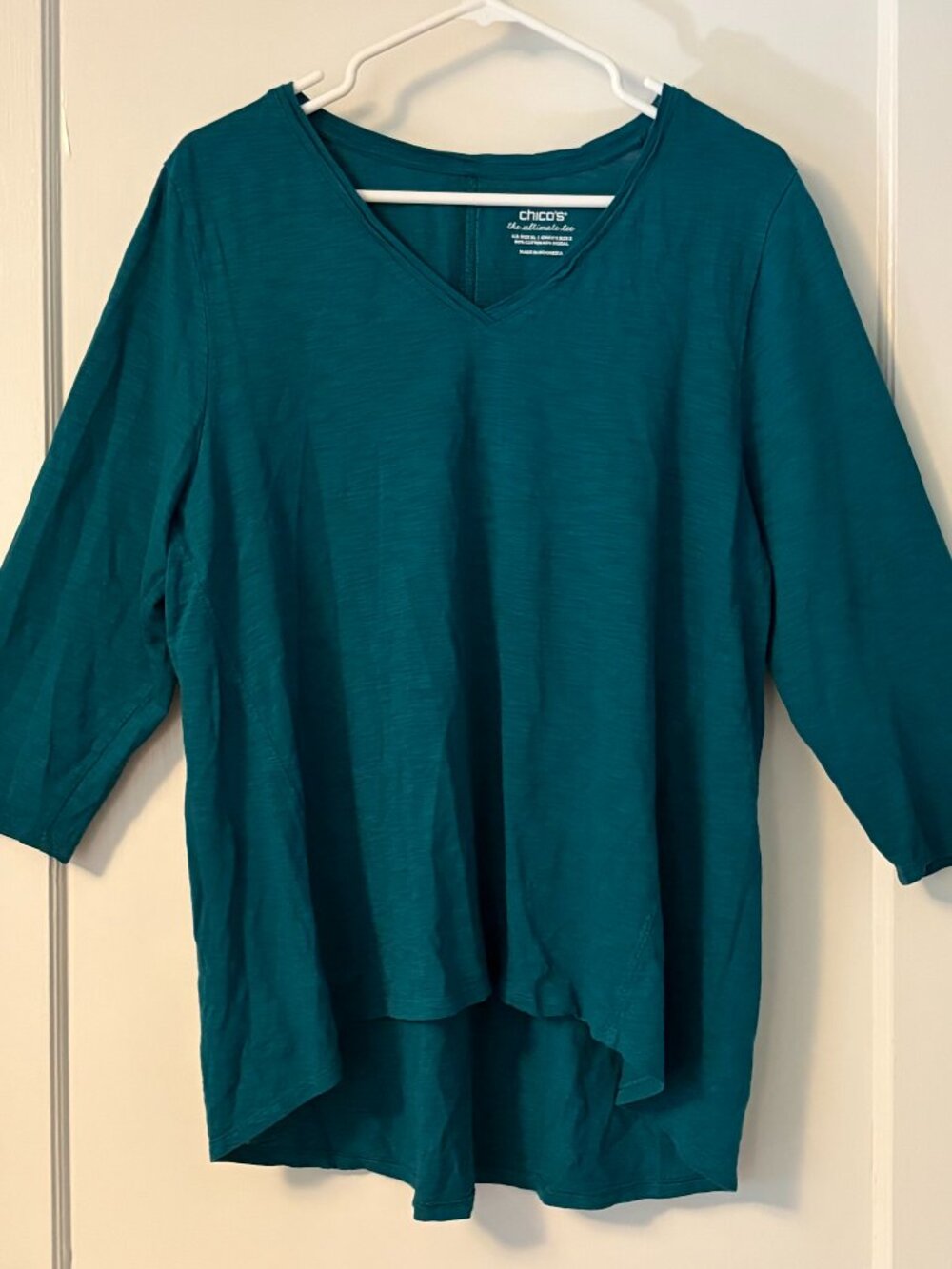 Chicos the ultimate tee cotton modal size 3 = XL turquoiste minimal comfort